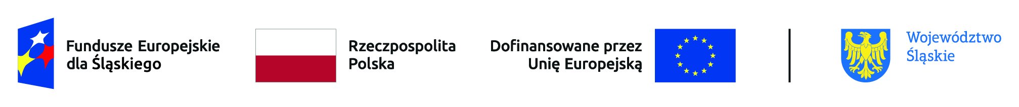 Logotypy Fundusze Europejskie dla Śląskiego, Rzeczpospolita Polska, Unia Europejska oraz Województwo Śląskie